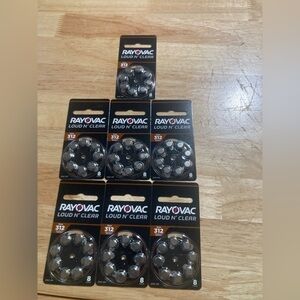 Rayovac Loud N’ Clear hearing aid batteries size 312. You get all 7 packs